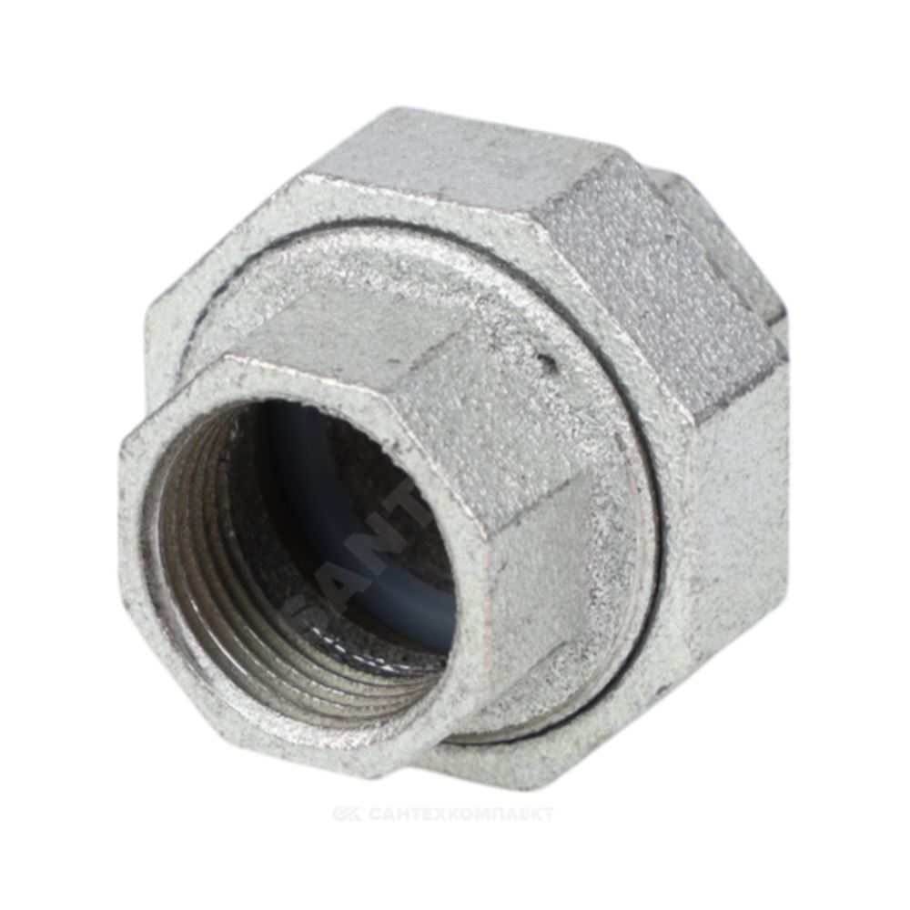 Соединитель прямой американка чугун оц Ду 15 (1/2") ВР/ВР Fittex