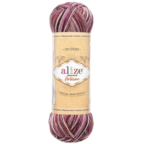 Пряжа Alize (Ализе) Superwash Artisan / уп.5 мот. по 100 г, 420 м, 9011 секционный