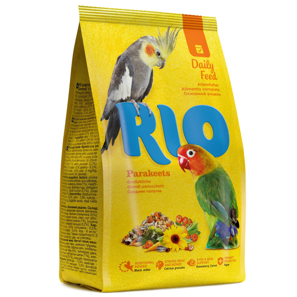 RIO DAILY FEED Корм для средних попугайчиков 0,5 кг