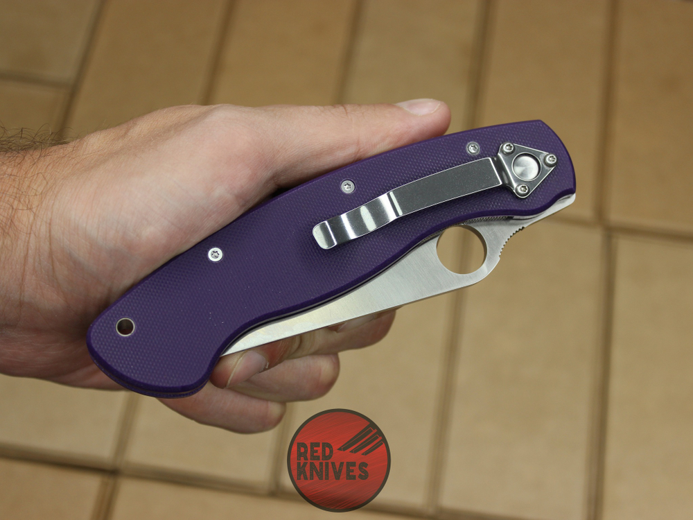Складной нож Steelclaw Боец-3 (Реплика Spyderco Military), фиолетовая рукоять - сталь D2