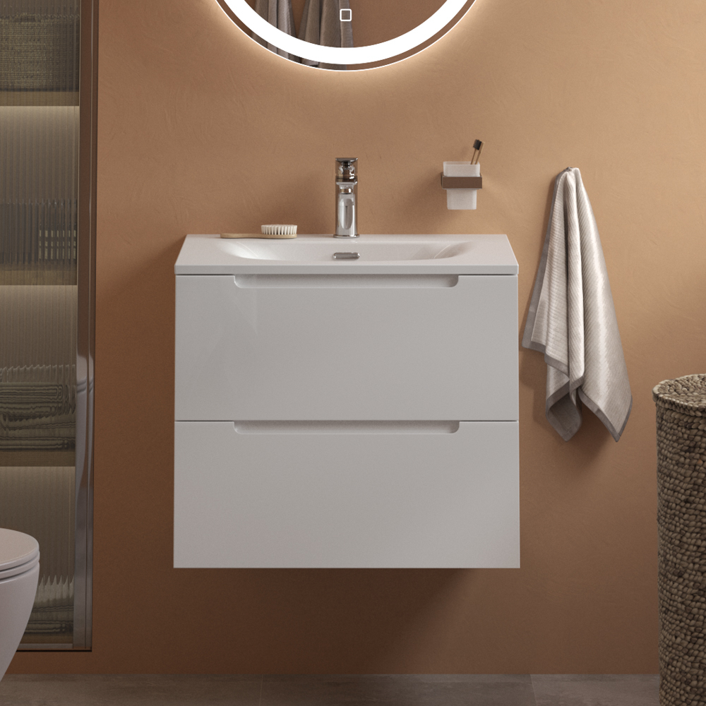 Тумба подвесная с раковиной BelBagno ETNA39-600/390-2C-SO-BL-P+BB-8099-3-60