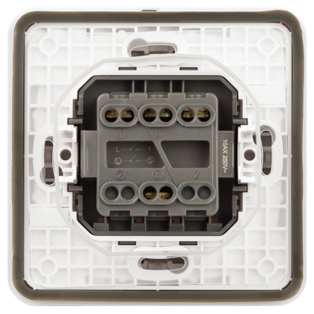 Выключатель ЭРА Эксперт 11-1524-01 двойной IP55 10АХ-250В СУ белый | Эра Эксперт