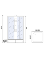 Душевая кабина RIVER NEVA Б/К 90/24 MT 90x90x210 10000000819 Универсальная Квадратная