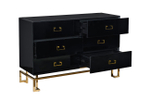 Комод Garda Decor черный 6 ящиков 120*42*82 см