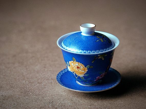 Гайвань "Ніа Ю Хуа Сян", 160 мл., порцеляна, синя