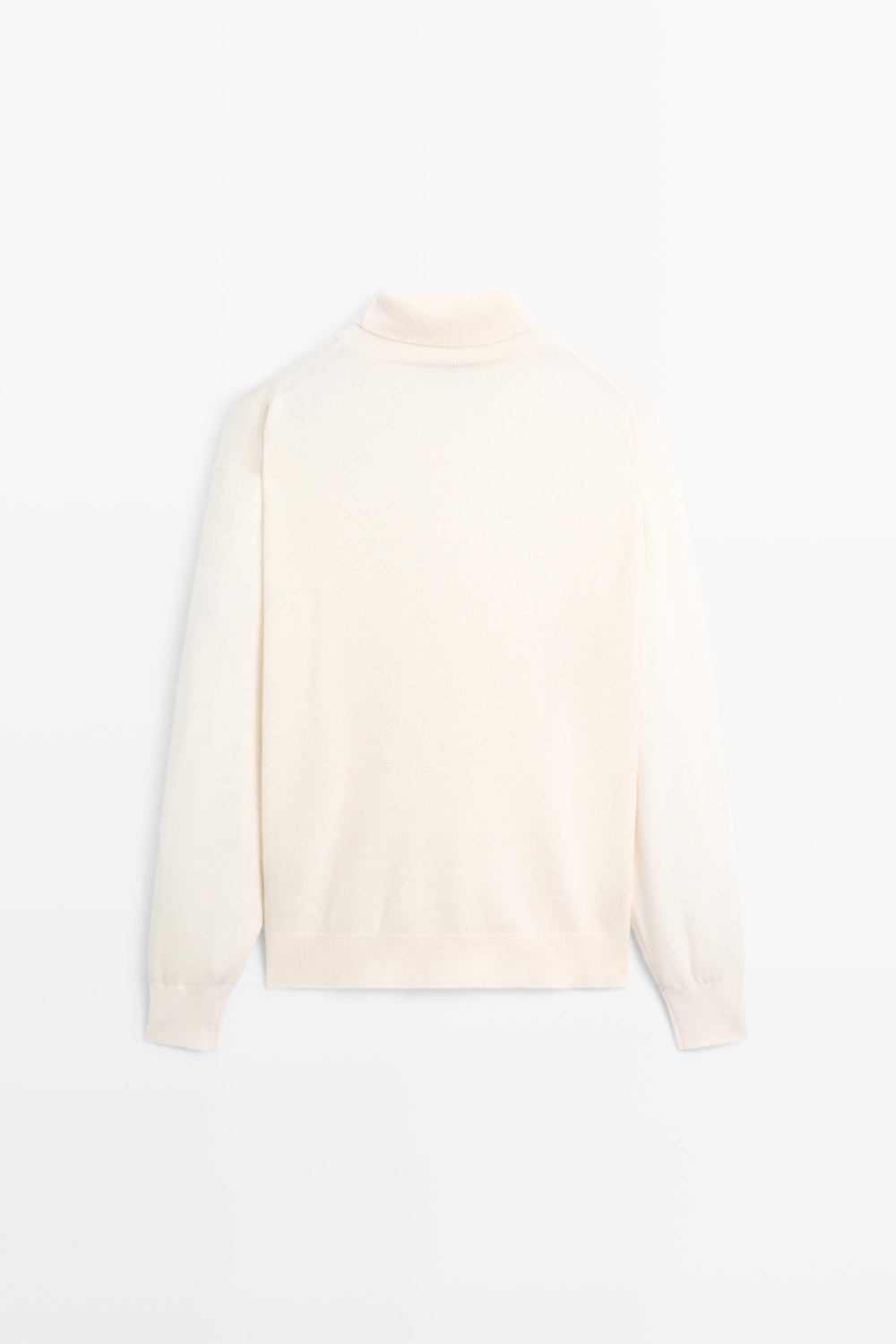 Massimo Dutti Свитер из 100% кашемира с высоким воротником, натуральный/кремовый