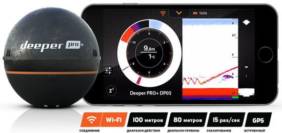 Рыбопоисковый эхолот Deeper Smart Sonar PRO+ DP1H10S10