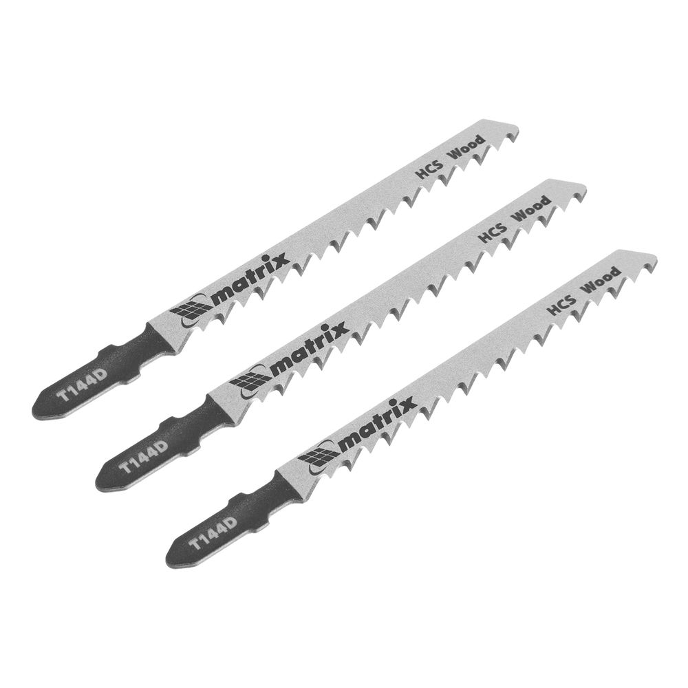 Полотна для электролобзика по дереву, 3 шт, T144D, 75 х 4 мм, HCS Matrix Professional, 78204