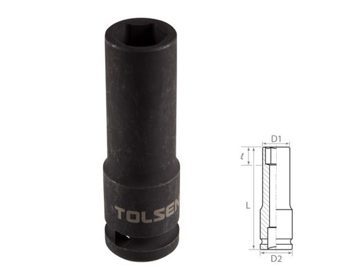 TOLSEN (TT18263) Головка торцевая ударная глубокая шестигранная 1/2", 13 мм