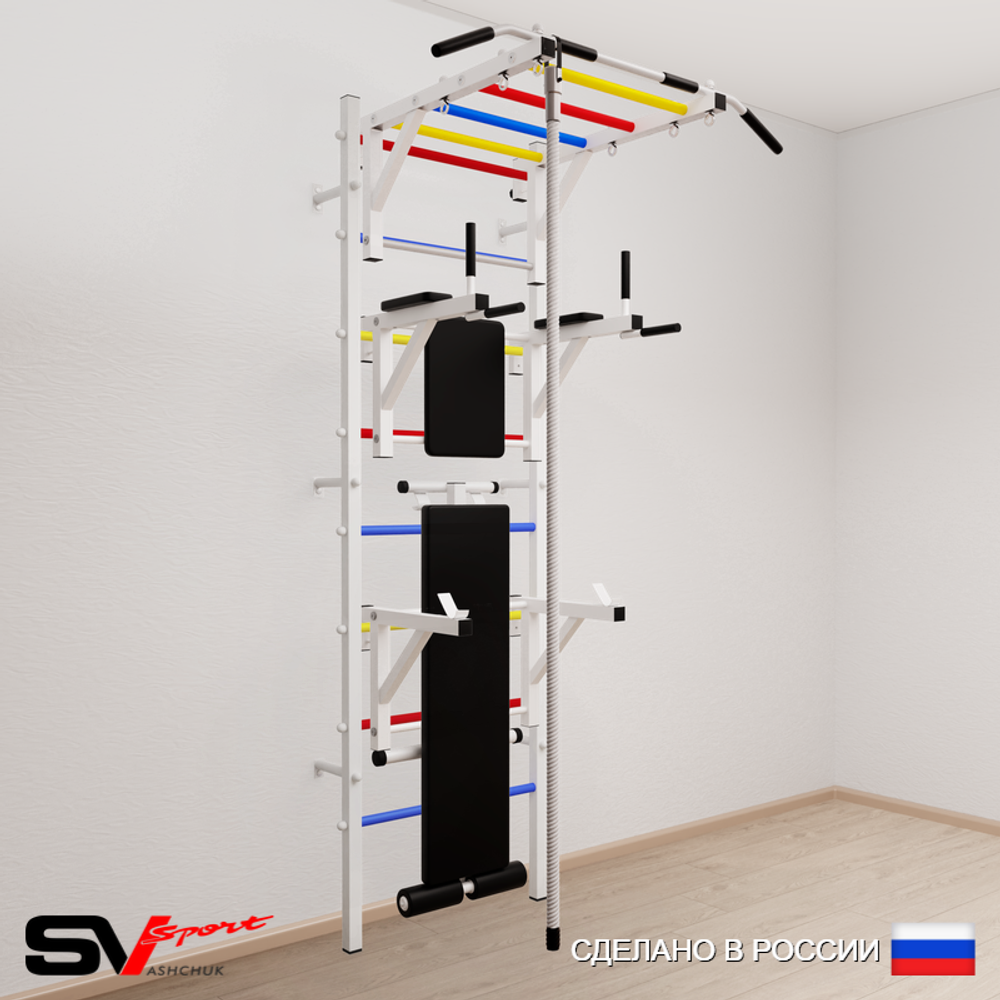 Шведская стенка Sv Sport 560 (Турник рукоход/Брусья/Стойка/Скамья/Канат)