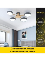 Люстра потолочная светодиодная 8024/4GRAY