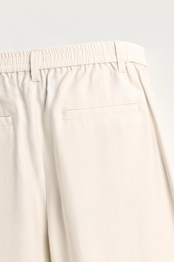 ZARA БРЮКИ СВОБОДНОГО КРОЯ СО СКЛАДКАМИ, ЦВЕТ СЛОНОВОЙ КОСТИ