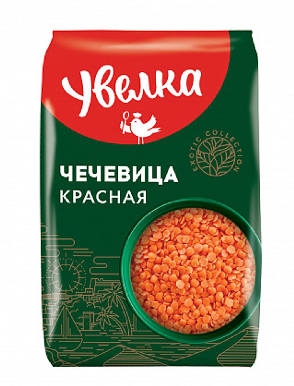 Крупа Чечевица Красная Увелка 450гр