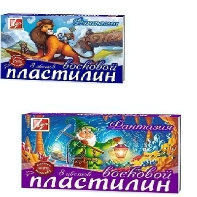 Пластилин восковой 8цв.стек "Фантазия" (Луч)