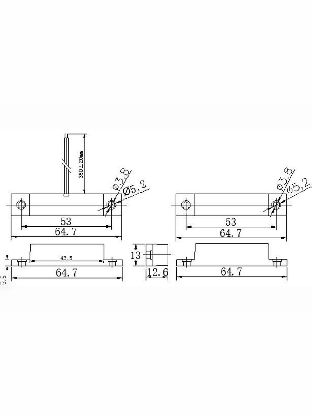 ST-DM120NC-WT Извещатель магнитоконтактный