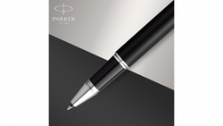 Ручка-роллер Parker IM Mat Black CT,стержень: F, цвет чернил: black, в подарочной упаковке.