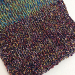 COLORADO - lineapiu'; 68% хлопок, 32% п/а; 600м/100гр; цвет: B6716 Rosso/nero, missoni: красная, желтая и белая нити в фиолетовой оплетке MPo