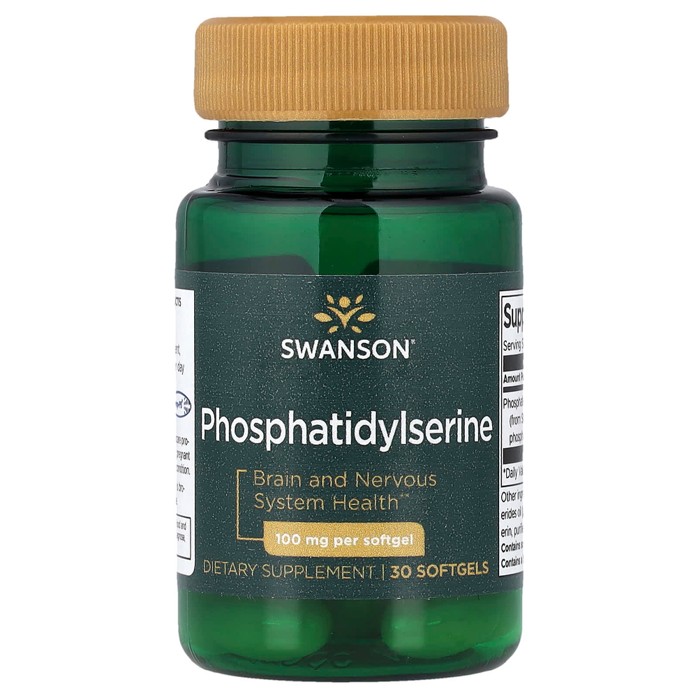 Swanson Vitamins, Фосфатидилсерин, 100 мг, 30 мягких таблеток