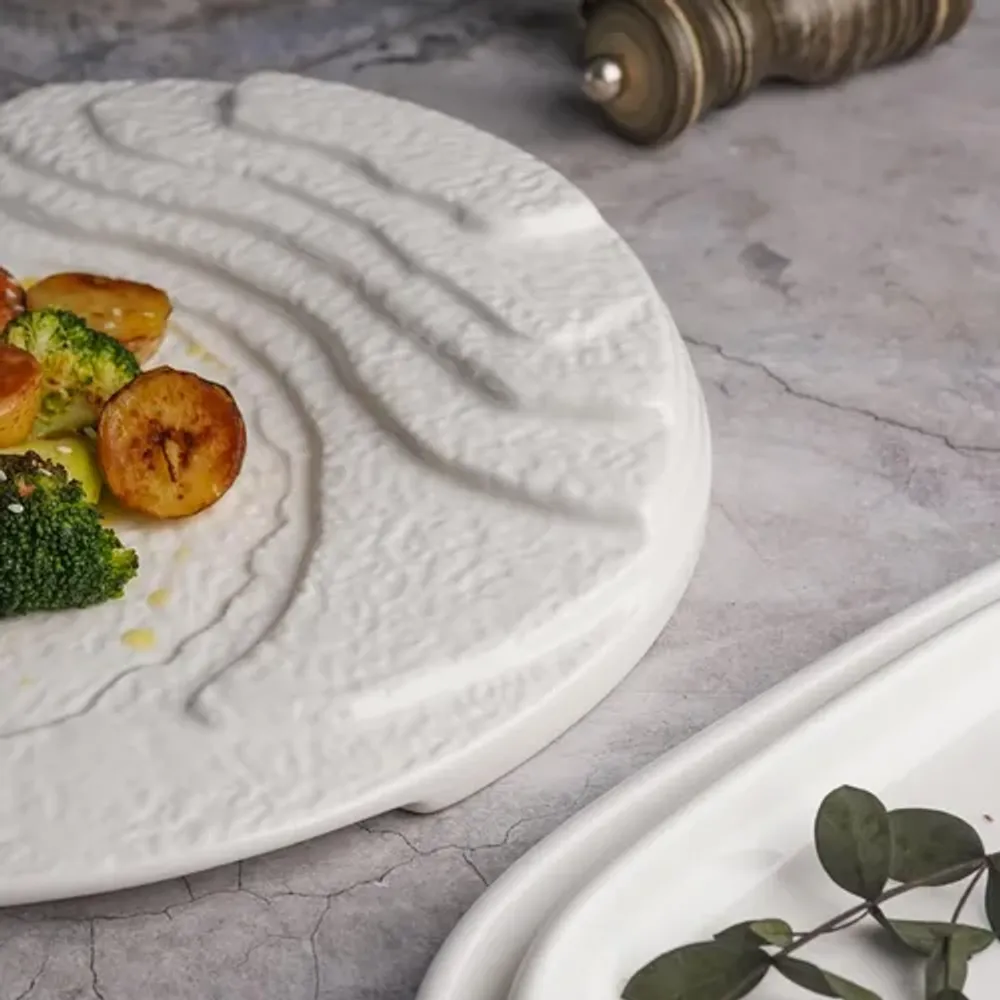 Тарелка d 31 см h4/1,5 см Oyster борт лесенка белая фарфор P.L. Proff Cuisine [6]
