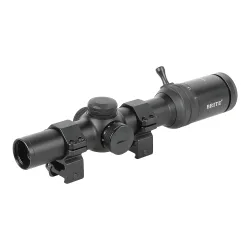 Прицел оптический BRITE LPVO 1-8X24 IR - общий вид сбоку с установленными кольцами крепления