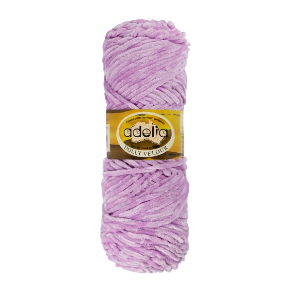 Пряжа Adelia Dolly Velour / уп.5 мот. по 100г, 93м, 42 сиреневый