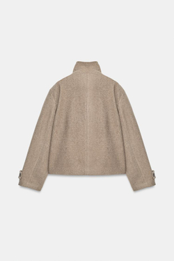 ZARA МЯГКАЯ ДВУБОРТНАЯ КУРТКА, РЫЖЕВАТО-КОРИЧНЕВЫЙ
