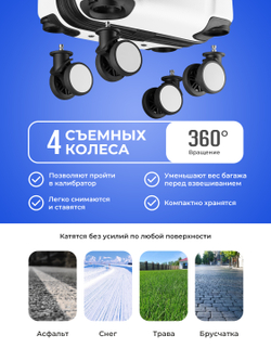 Набор S/L ручная кладь и большой Белый