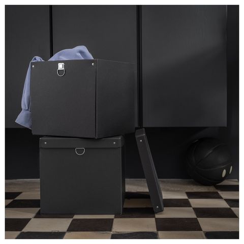 Коробка с крышкой IKEA NIMM (НИММ), Черный, 32х30х30 см