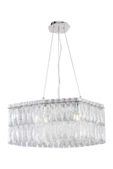 Люстра подвесная NewRgy 2651R/6A CHROME+SILVER+CLEAR, 6×40 Вт, хромированная и прозрачная