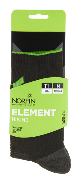Носки Norfin T1M ELEMENT HIKING COOLMAX CREW р.(39-41) M