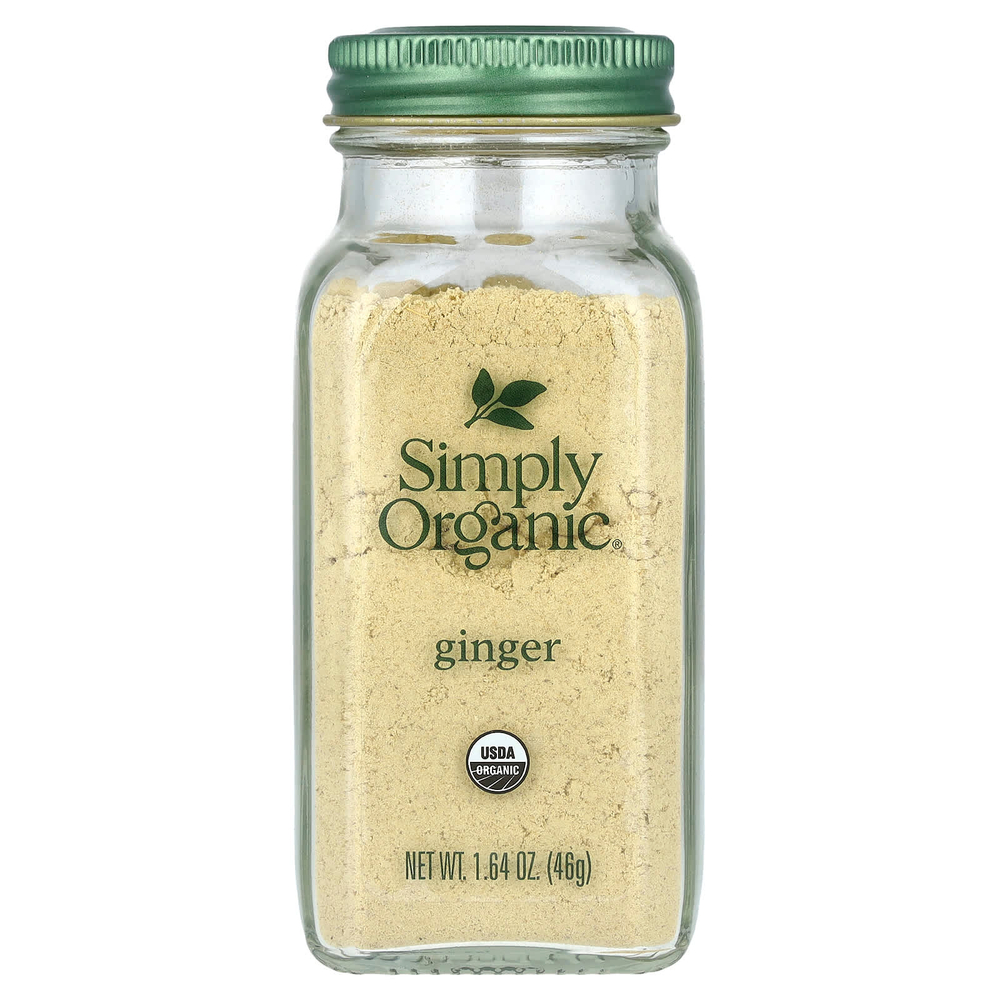 Simply Organic, имбирь, 46 г (1,64 унции)