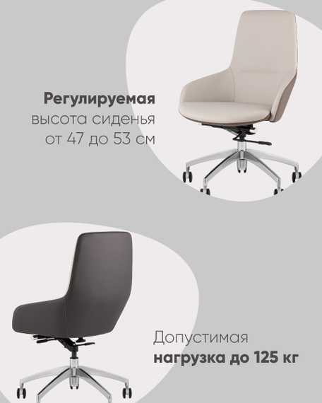 Кресло офисное TopChairs Soulo светло-серый, серый
