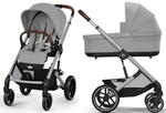 Коляска Cybex Balios S Lux SLV complete Cloud T Mirage Grey Plus 3 в 1 Stone Grey с дождевиками