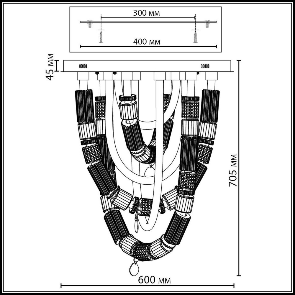 5456/80CL ODL_EX Люстра потолочная LED 80W 4000K COLLIER L-VISION