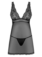 Эффектная коротенькая сетчатая сорочка Sweetia (Размер: XL-XXL) (Цвет: черный)