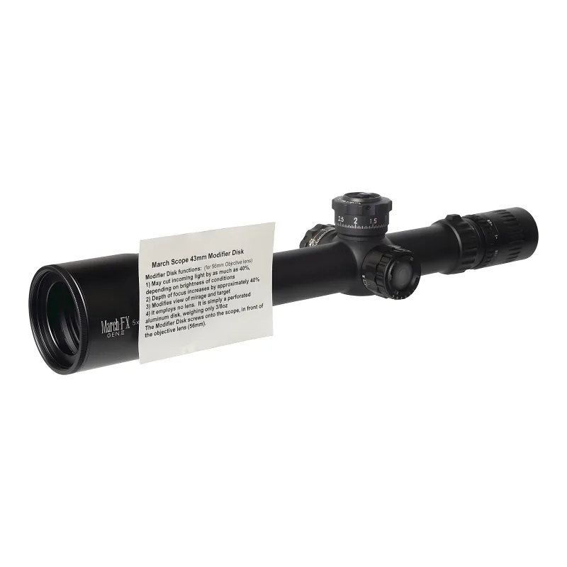 Прицел March-FX 5-40x56 Gen II FML-PDKI FFP, подсветка - правый профиль с этикеткой на корпусе