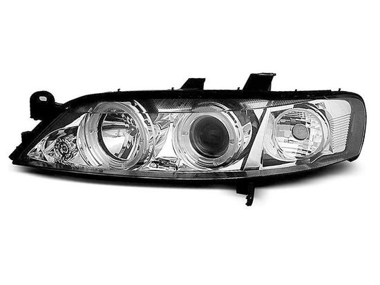 Передние фары Opel Vectra B angel eyes chrome