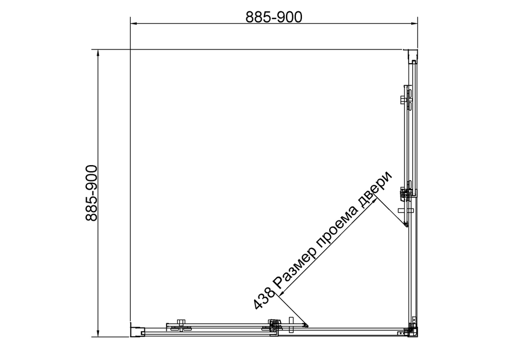 Душевой уголок Vincea Слим 8мм (Slim 8mm) VSS-4SL900CLGM, 900*900, вороненая сталь, стекло прозрачное