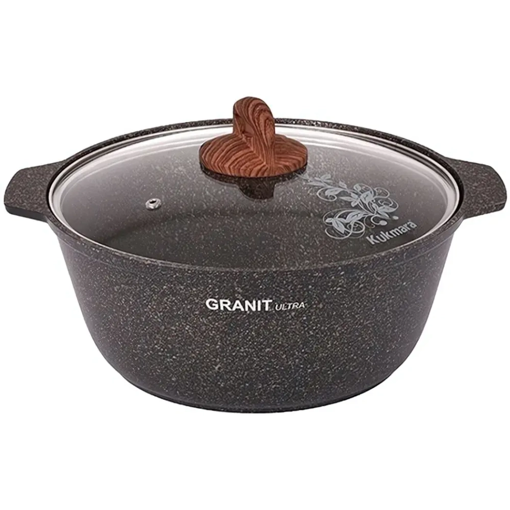 Кастрюля-жаровня 4л «Granit ultra» (original) со стеклянной крышкой жго41а