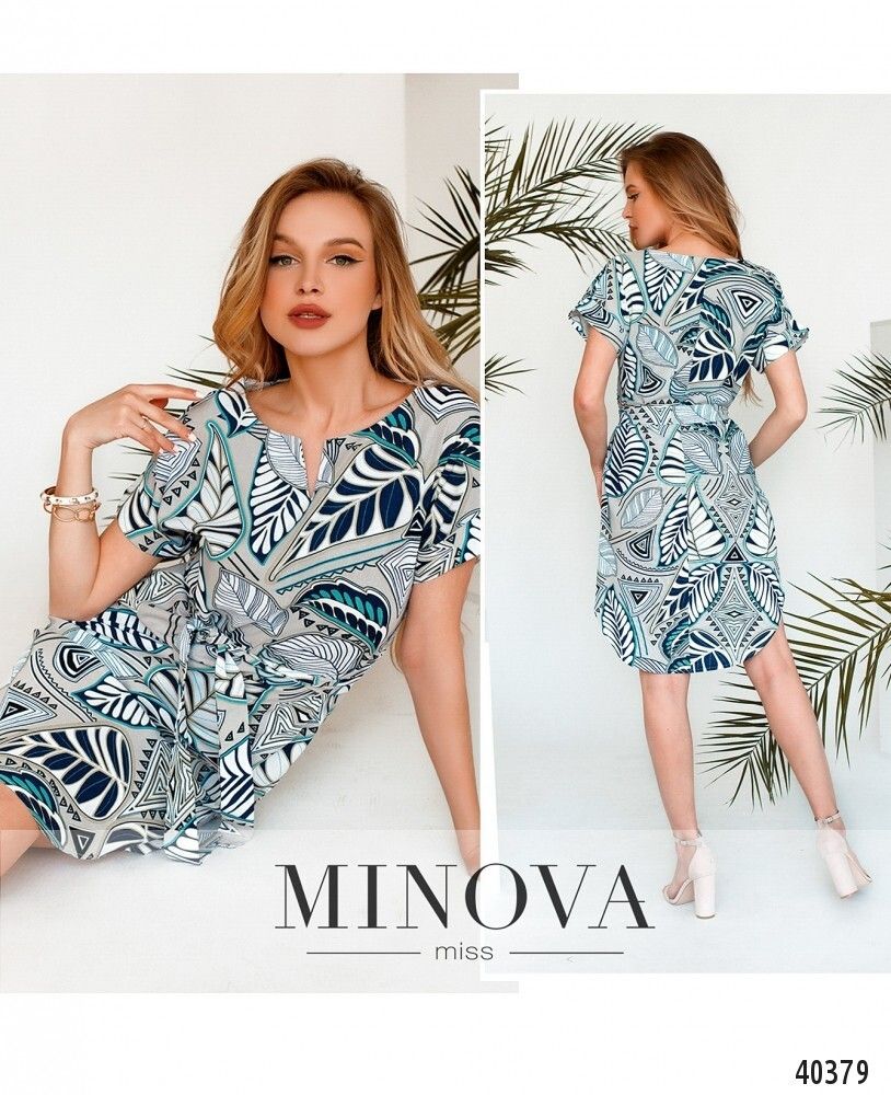 Платье 2001-Голубой Minova Платье 2001-Голубой Minova