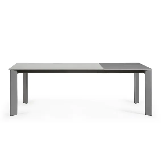 Раздвижной стол Axis 160-220x90 см, черное стекло, черный каркас