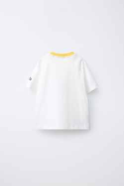 ZARA X PUKAS ФУТБОЛКА PUKAS SURF С ПРИНТОМ, БЕЛЫЙ
