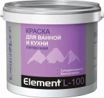 Краска Alpa Element L-100 для ванной и кухни латексная супермоющаяся бесцветная 9,06л
