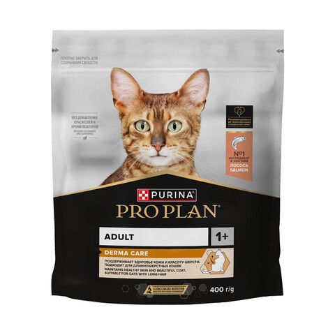 Pro Plan сухой корм для взрослых кошек для шерсти (лосось) 400 г