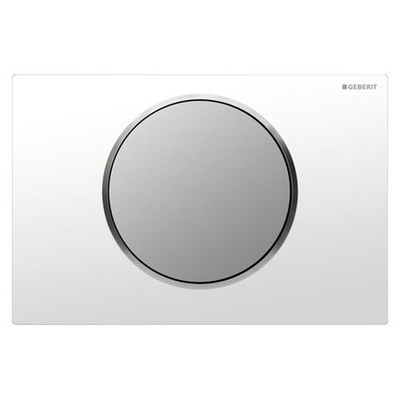 Смывная клавиша GEBERIT Sigma 10 115.758.KL.5 Цвет: рамка - белый, обод кнопки, кнопка  - матовый хром.
