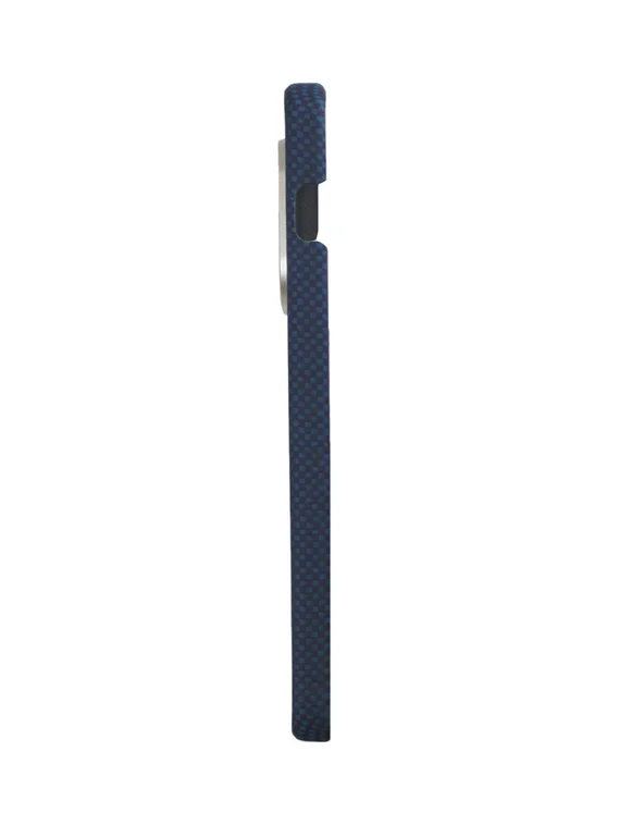 Карбоновый чехол для Oneplus 15 с MagSafe синий (Blue) шахматное плетение