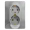 Розетка двойная с заземлением без шторок Systeme Electric Glossa Алюминий GSL000324