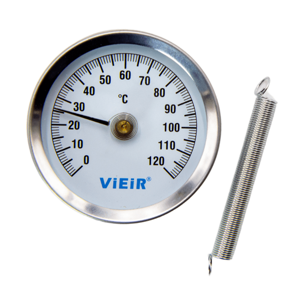 ViEiR Термометр 1/4", 63 мм/120 С°, накладной с пружиной (YL17)
