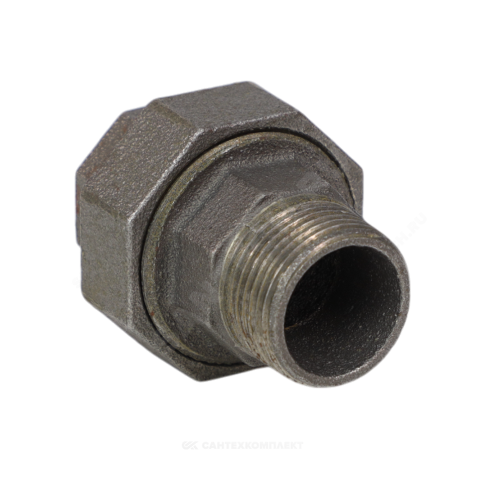 Соединитель прямой американка чугун Ду 15 (1/2") ВР/НР Fittex