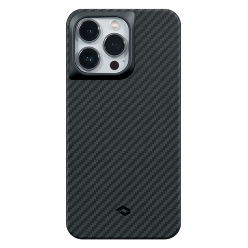 Чехол из арамидного волокна с поддержкой MagSafe PITAKA MagEZ Case Pro 3 1500D для iPhone 14 Pro, Black / Grey Twill (Cаржевое переплетение)